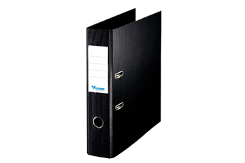 Brevordner pl A4 sort 2R 7,5cm. 