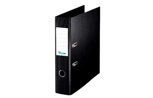 Brevordner pl A4 sort 2R 7,5cm. 