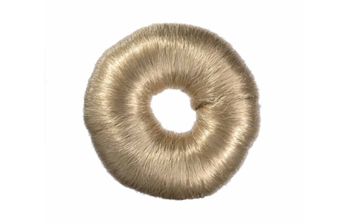 Hair Bun hår rund blond Ø9cm. 18gr 
