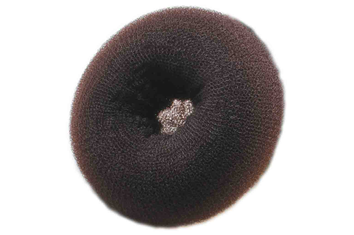 Hair bun rund L Ø15cm. brun
