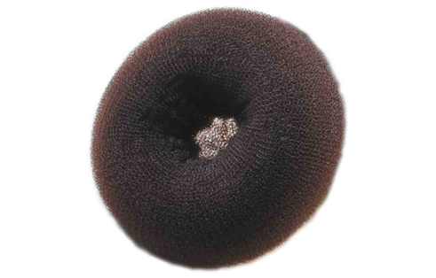 Hair bun rund L Ø15cm. brun