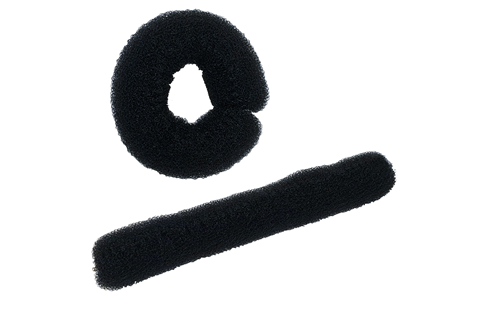 Hair bun lang m/knepping, sort