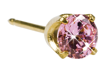 Inverness 30C Pink Ice CZ 5mm gullbelagt, par