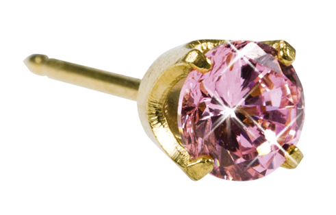 Inverness 30C Pink Ice CZ 5mm gullbelagt, par
