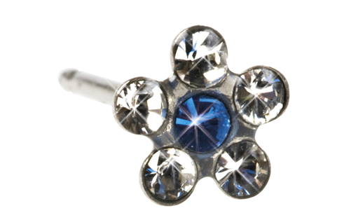 Inverness 119C Crystal w/Sapphire Flower palladium, par