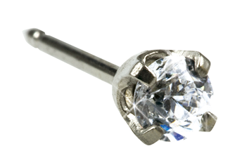 Inverness 129E CZ 3mm hvitt gull, par