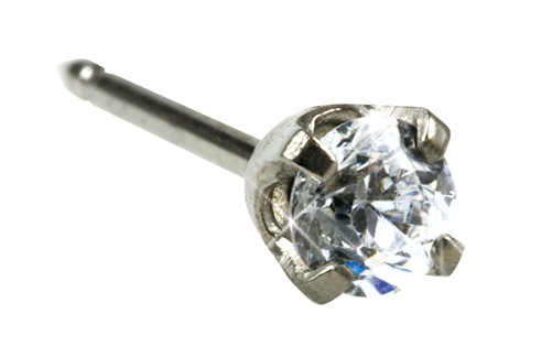 Inverness 129E CZ 3mm hvitt gull, par