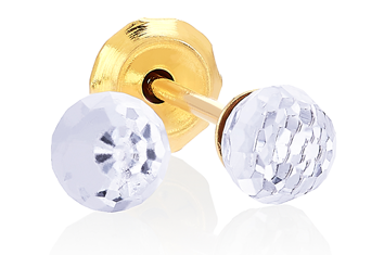 Inverness 302E Krystall ball klar fasettert 4mm Gult gull, par