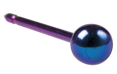 Inverness 510E Blue Ball 3mm allergivennlig titan, par