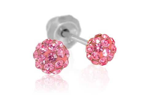 Inverness 588C Krystall Pink Pave ball 4mm, par*