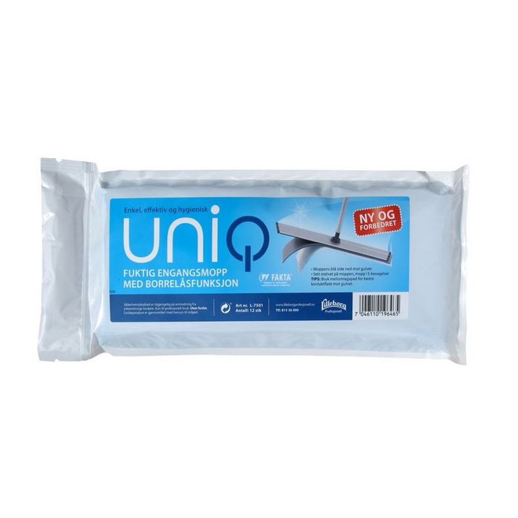[13009656] Engangsmopp fuktig Uniq (12 pk)