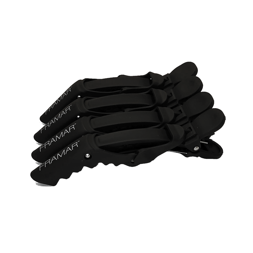 Framar Gator klips sort 4 pk.