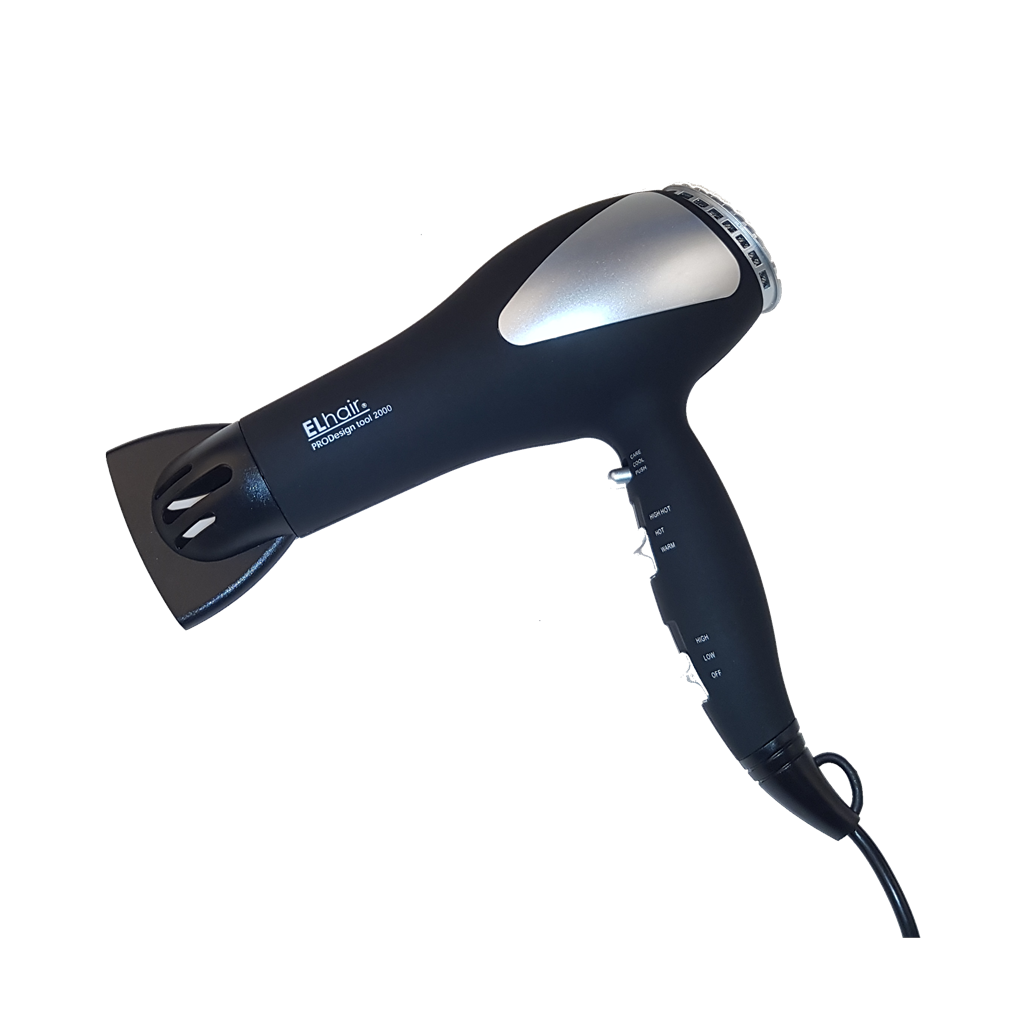 Føner ELhair 1800W, sort -40% ved kjøp av 12
