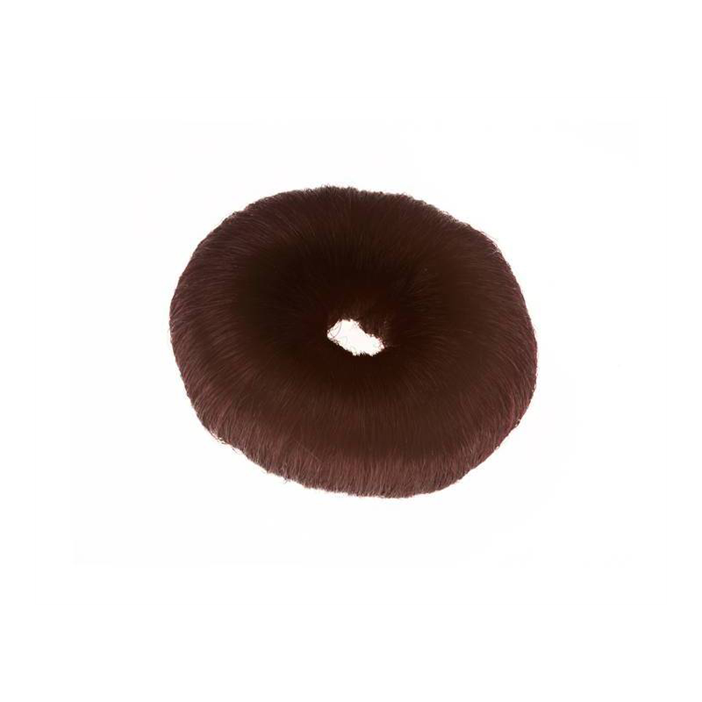 Hair Bun hår rund brun Ø9cm. 18g