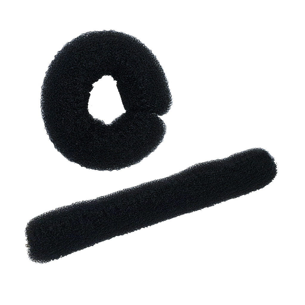 [73035111] Hair bun lang m/knepping, sort