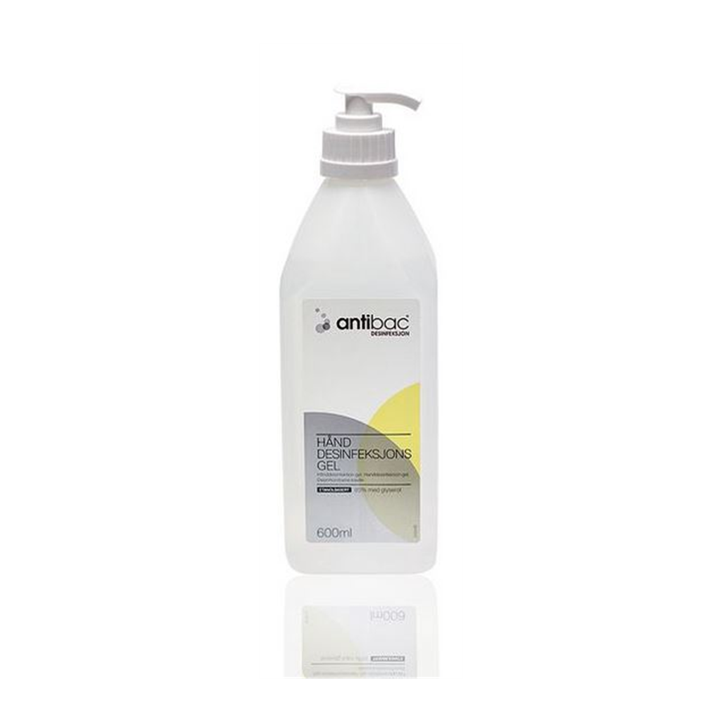 Hånddesinfeksjon Antibac Gel 600ml 85% m/pumpe.