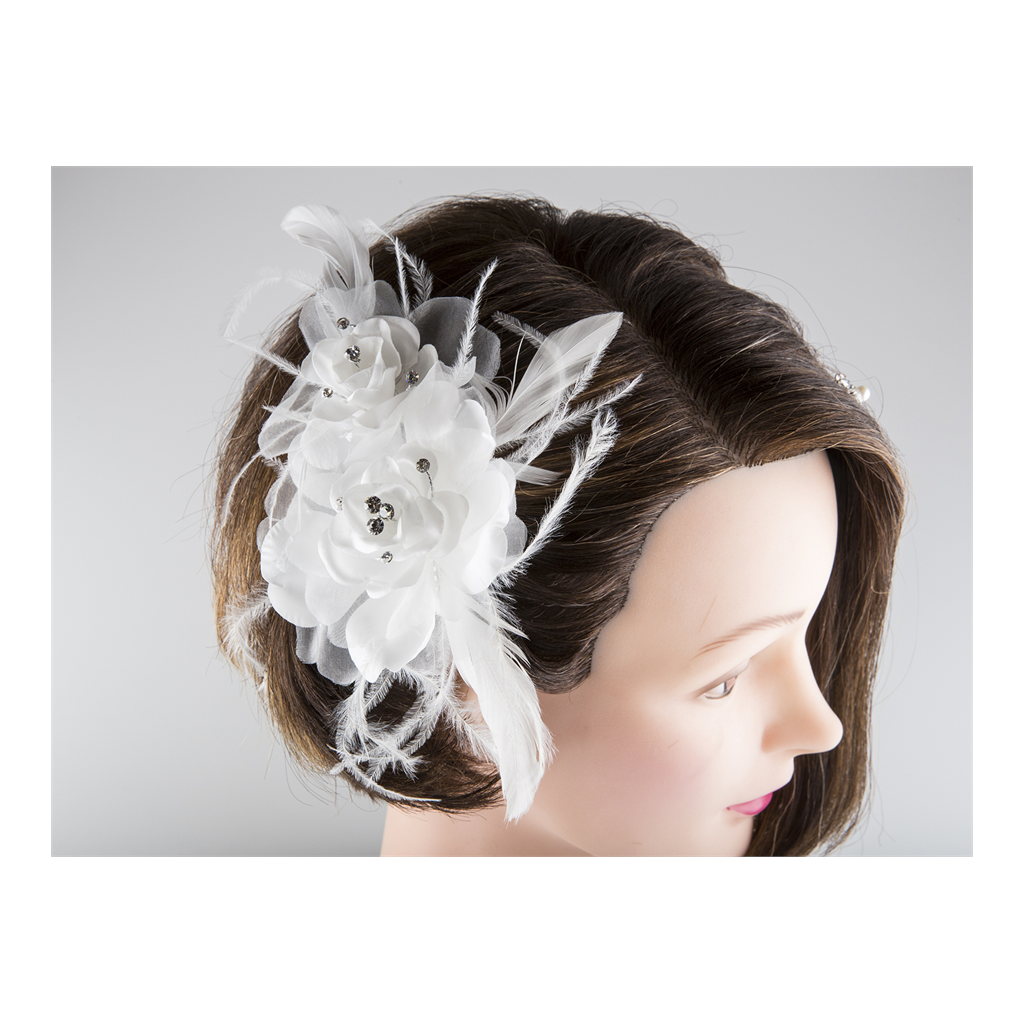 [73111001] Hårsmykke Klips silkerose, stor