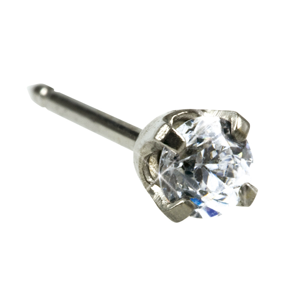 Inverness 129E CZ 3mm hvitt gull, par