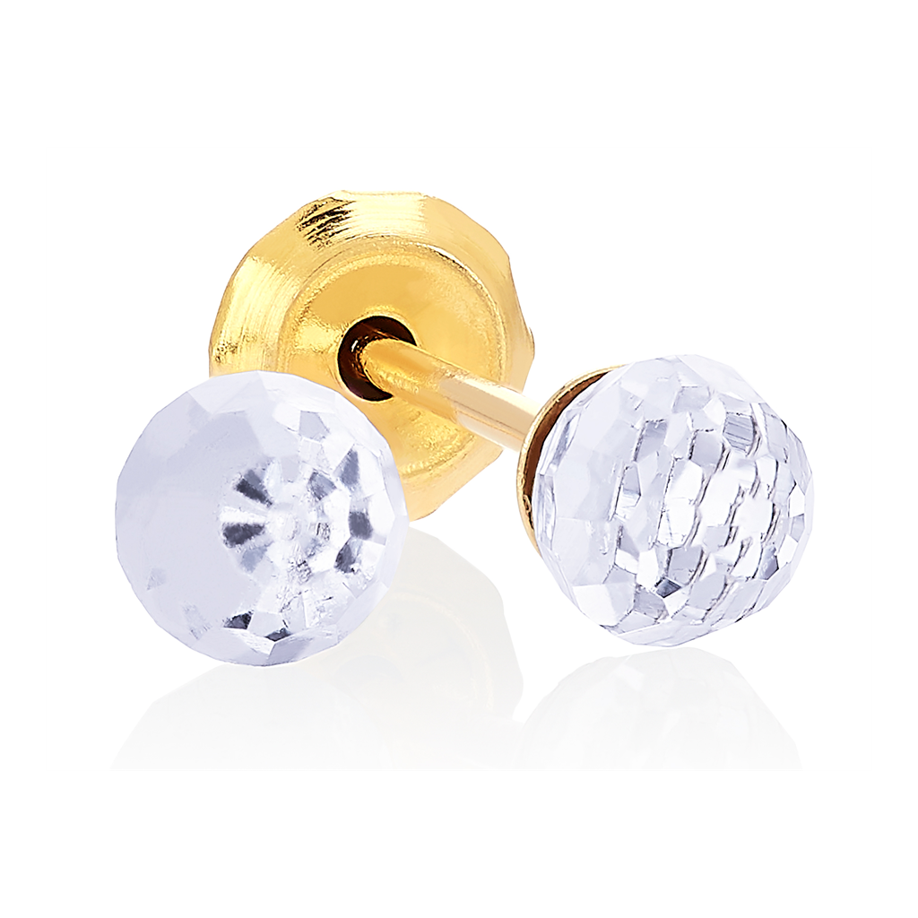 [91000302] Inverness 302E Krystall ball klar fasettert 4mm Gult gull, par
