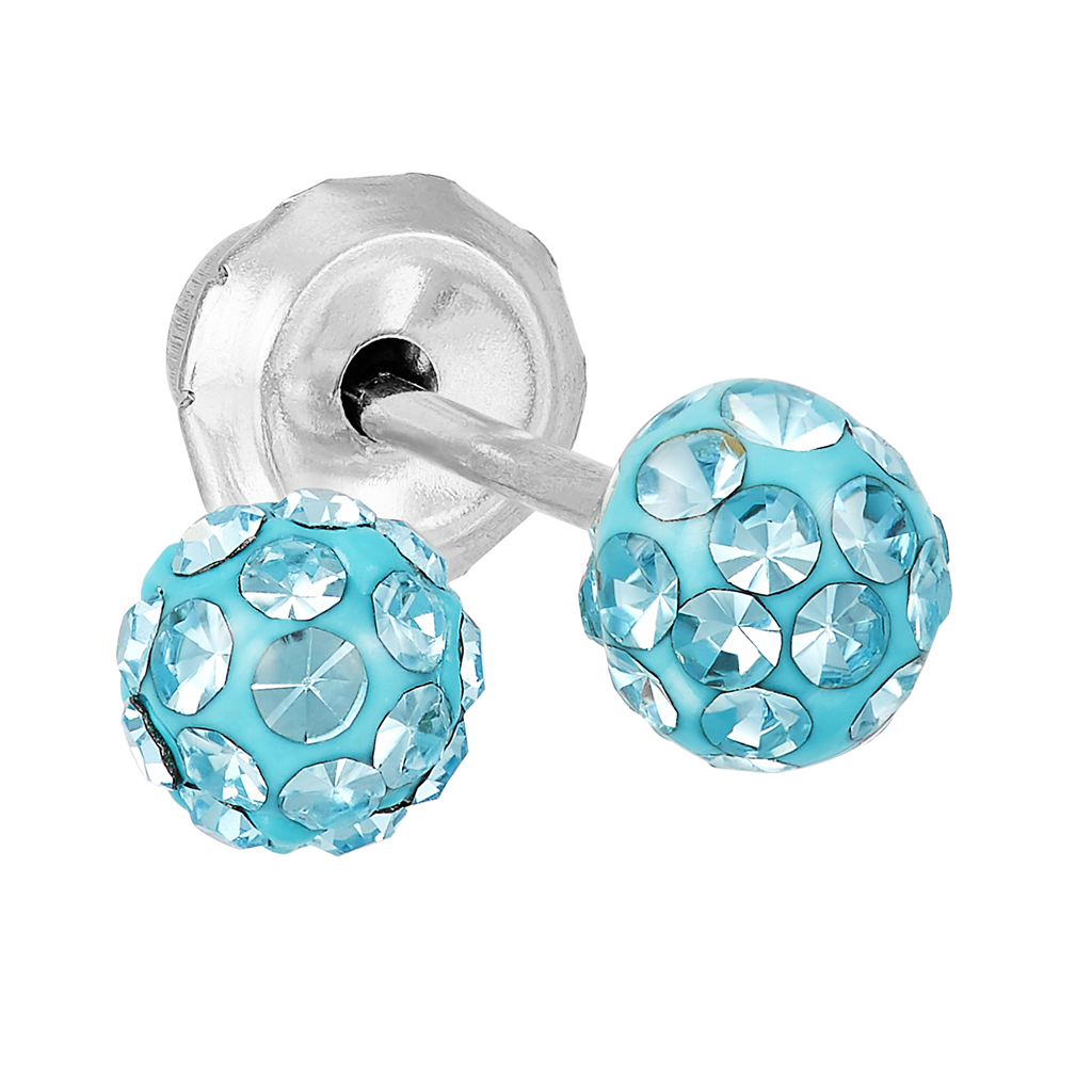 Inverness 680C Krystall Blå Pave ball 4mm, par*