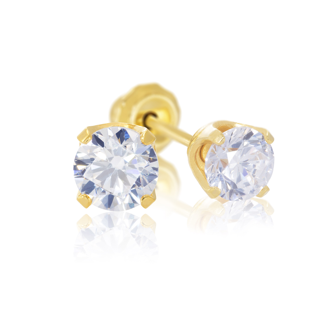 Inverness 761C CZ 7mm 24KT gullbelagt, par*