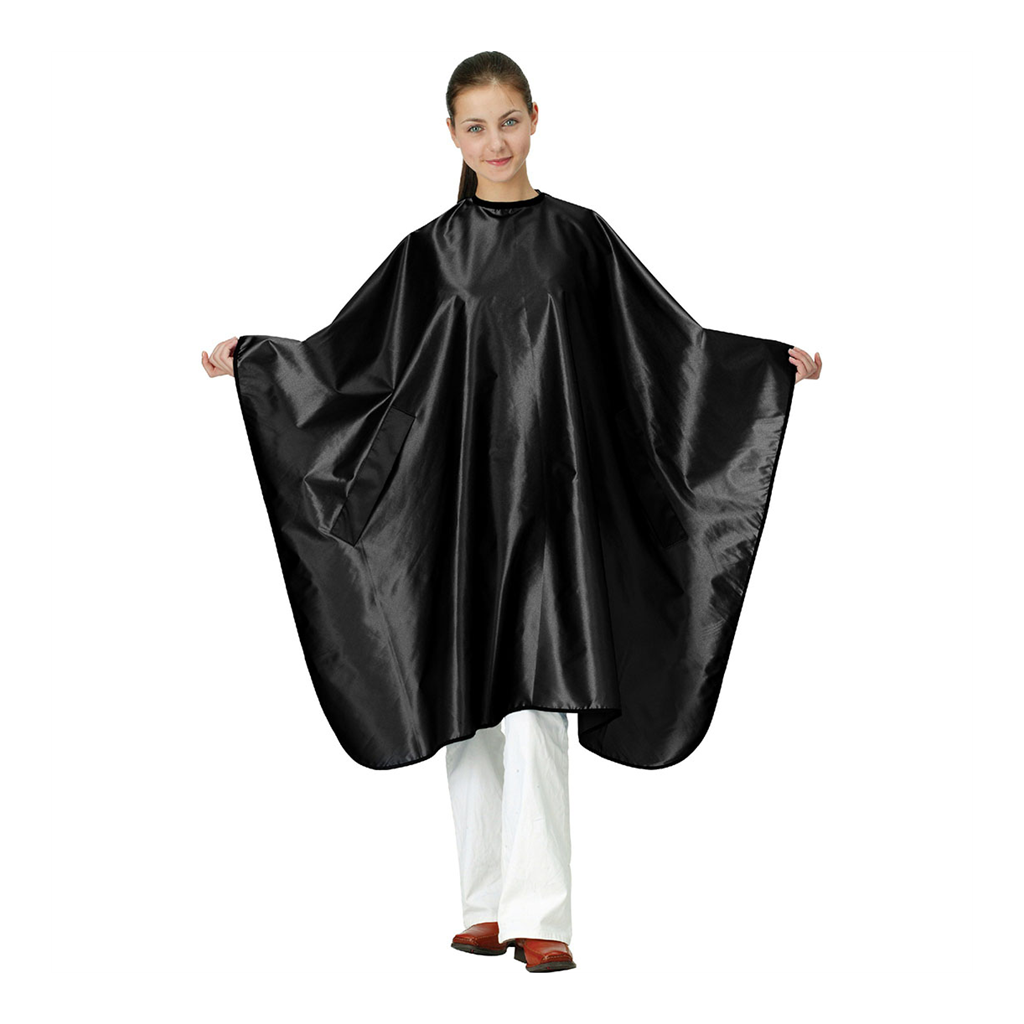 [74008600] Klippekappe Wako Satin, sort m/ hekter.