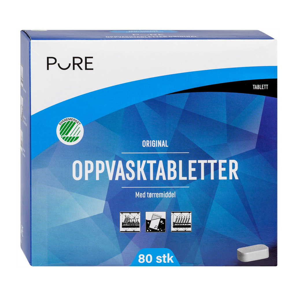 Maskinoppvasktabletter Pure 80stk