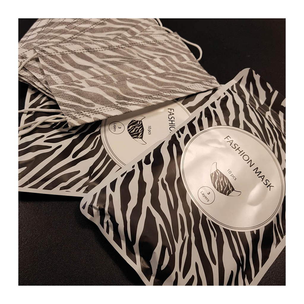 Munnbind Fashion Mask Zebra 10pk