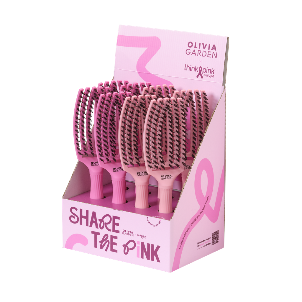 [30309920] Olivia Garden Fingerbrush Think Pink 8 stk inkl. display