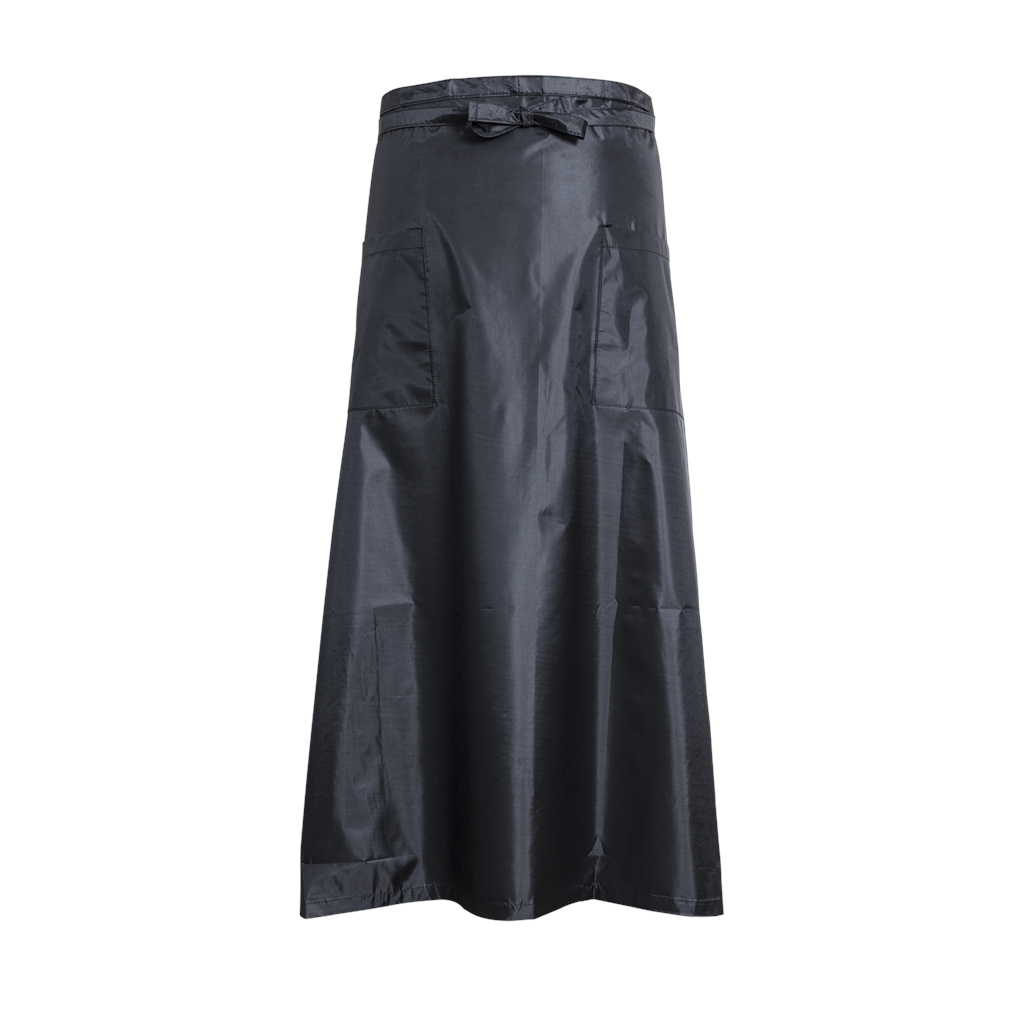 Omslagsforkle m/lommer, sort L90cm.