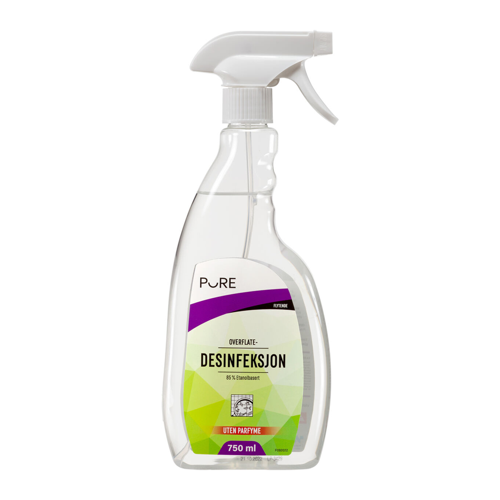 Overflatedesinfeksjon Pure  85% 750ml inkl spray