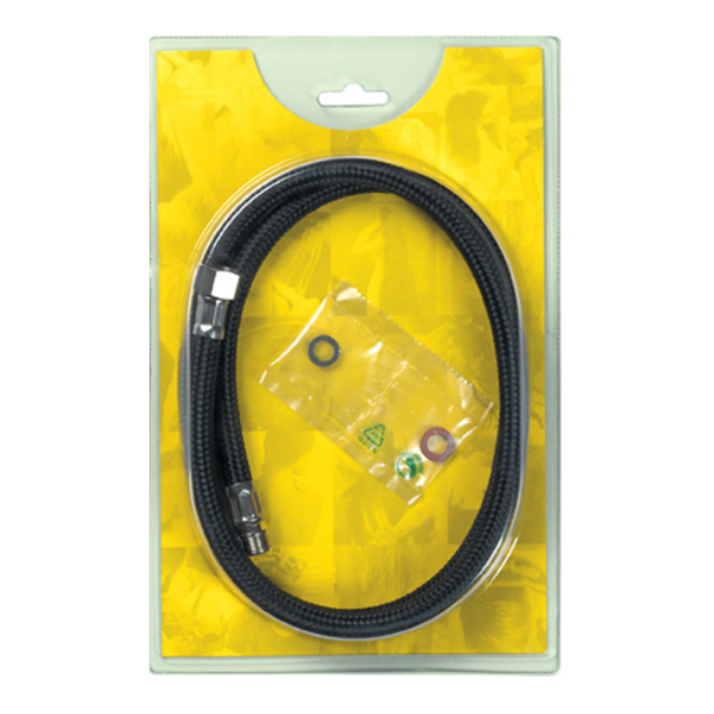 [17110028] Reserv. Dusj Slange, sort nylon 120cm.